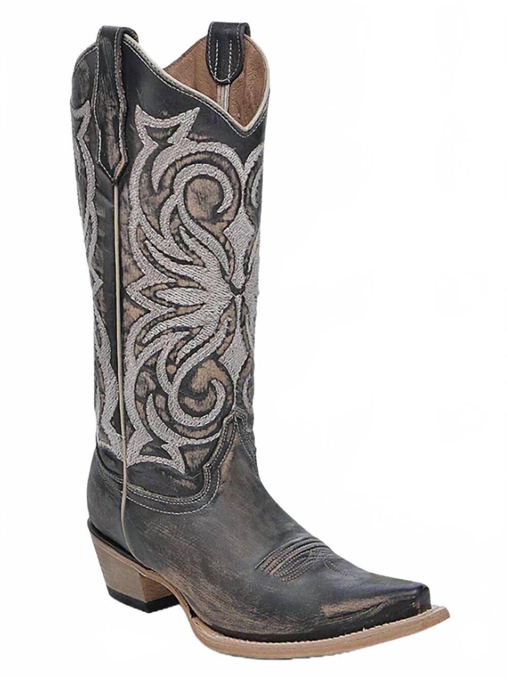 NEW CORRAL women's snip-toe western boot in distressed brown